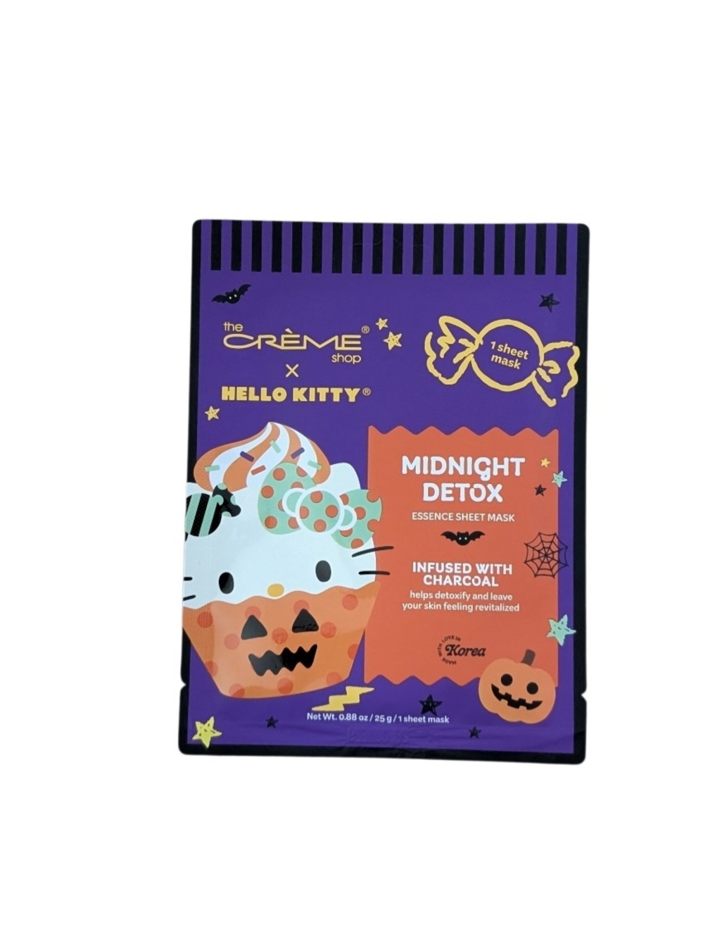 Hello Kitty Midnight Detox Essence Sheet Mask - Purple & Orange